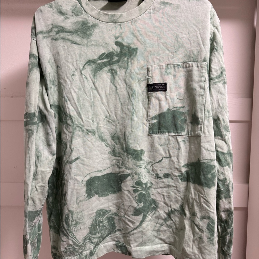 Green Tie-Dye Long Sleeve Shirt